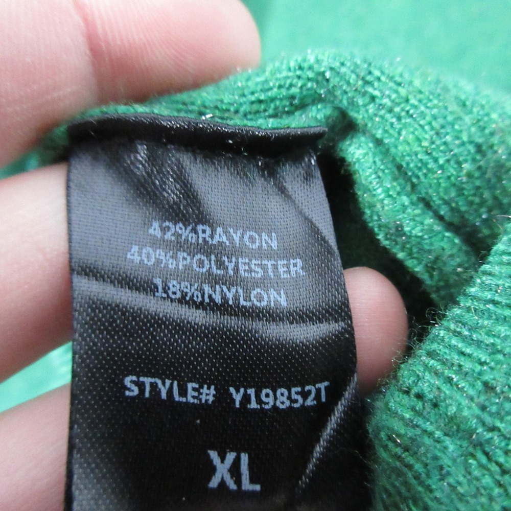 POMANDER PLACE Vivianne Green Turtleneck Oversized Sweater Dress XL 3/4 Length - Picture 7 of 10